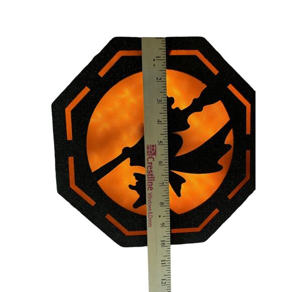 Light Up Glitter Witch Stop Sign Avon 2008 Halloween 2008 Spooky Season Battery - Picture 6 of 8